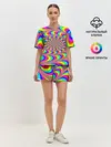 Женская пижама с шортами / Оптическая текстура