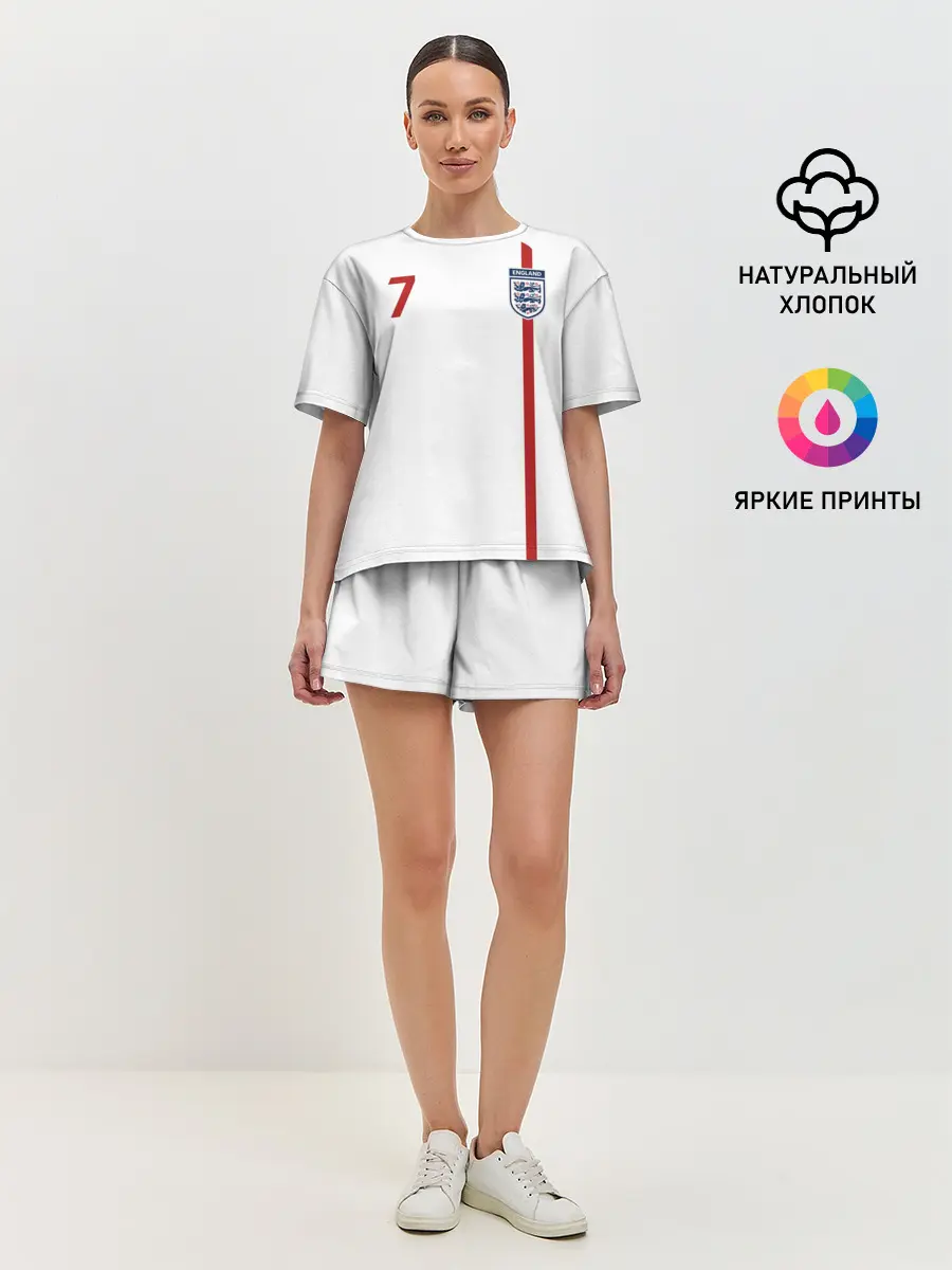 Женская пижама с шортами / Дэвид Бекхэм Англия Ретро