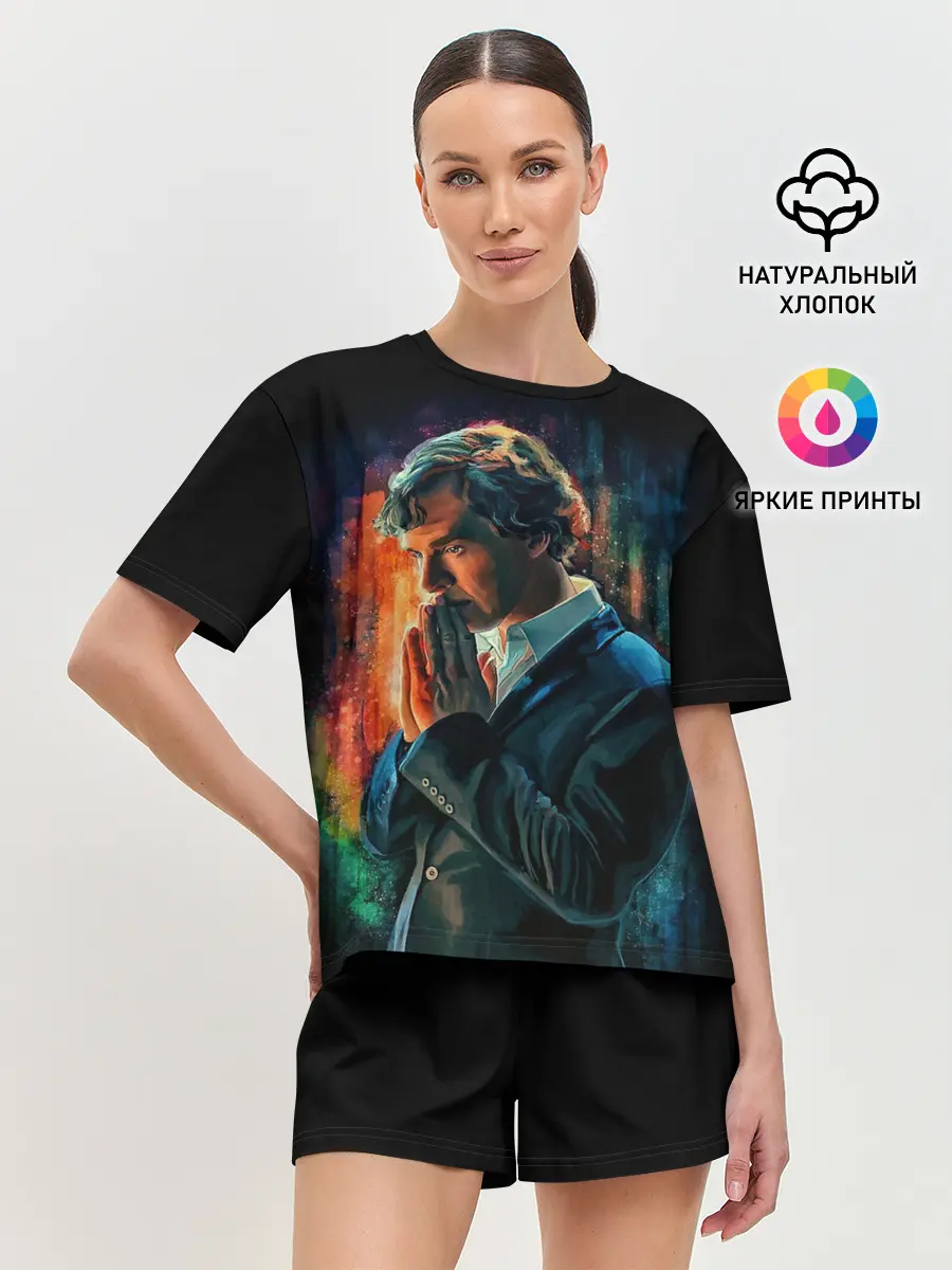 Женская пижама с шортами / Sherlock