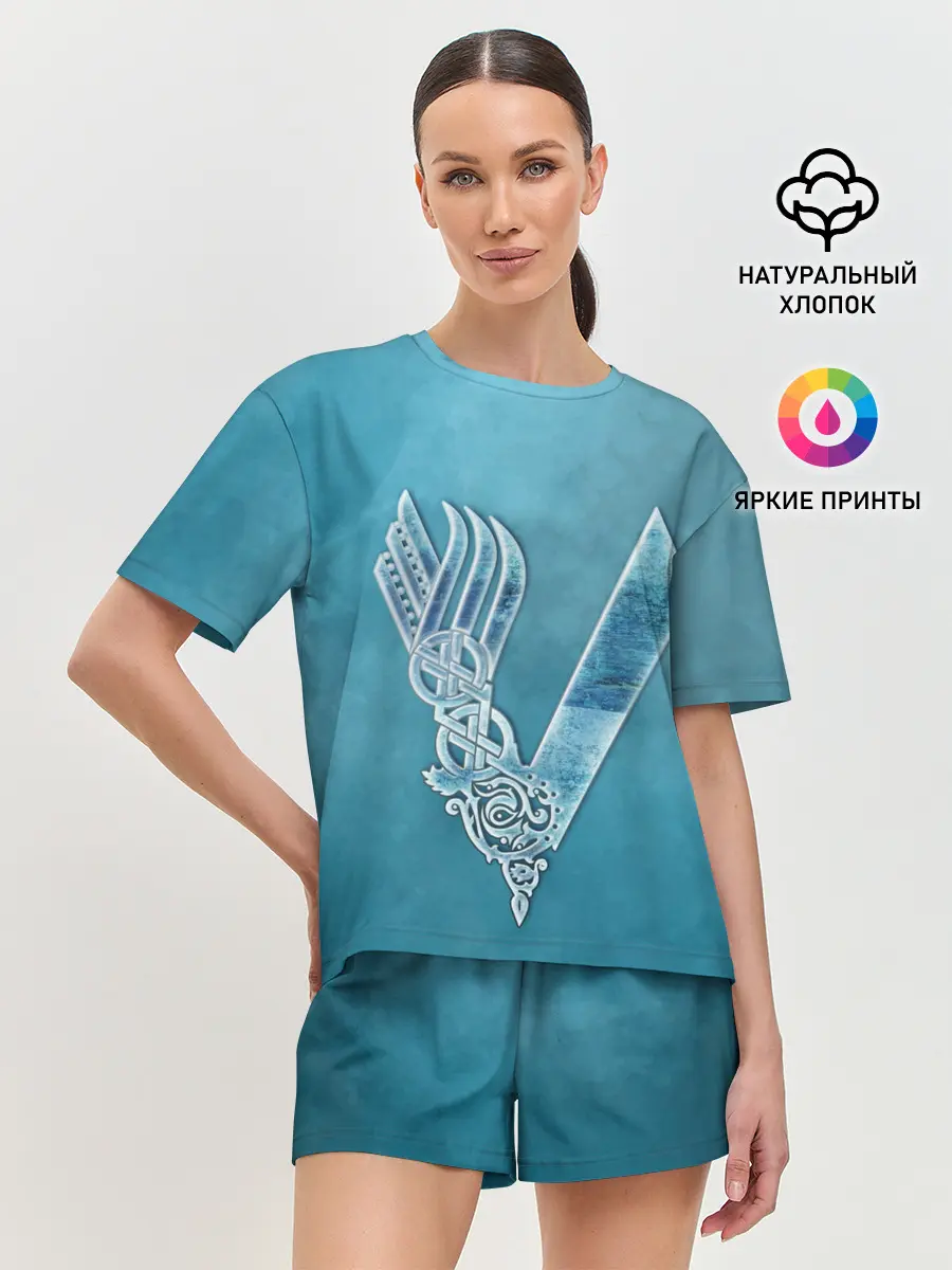 Женская пижама с шортами / vikings
