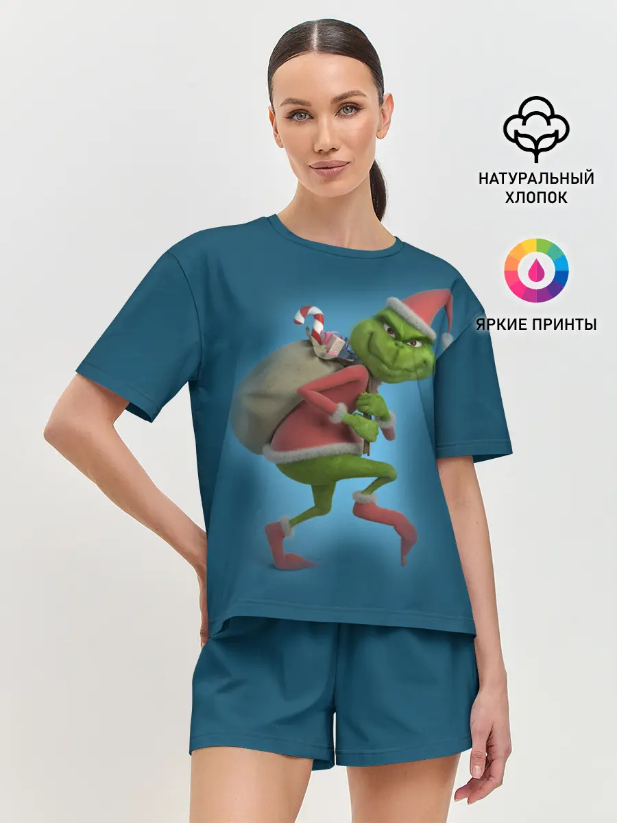 Женская пижама с шортами / Гринч