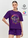 Женская пижама с шортами / Кот