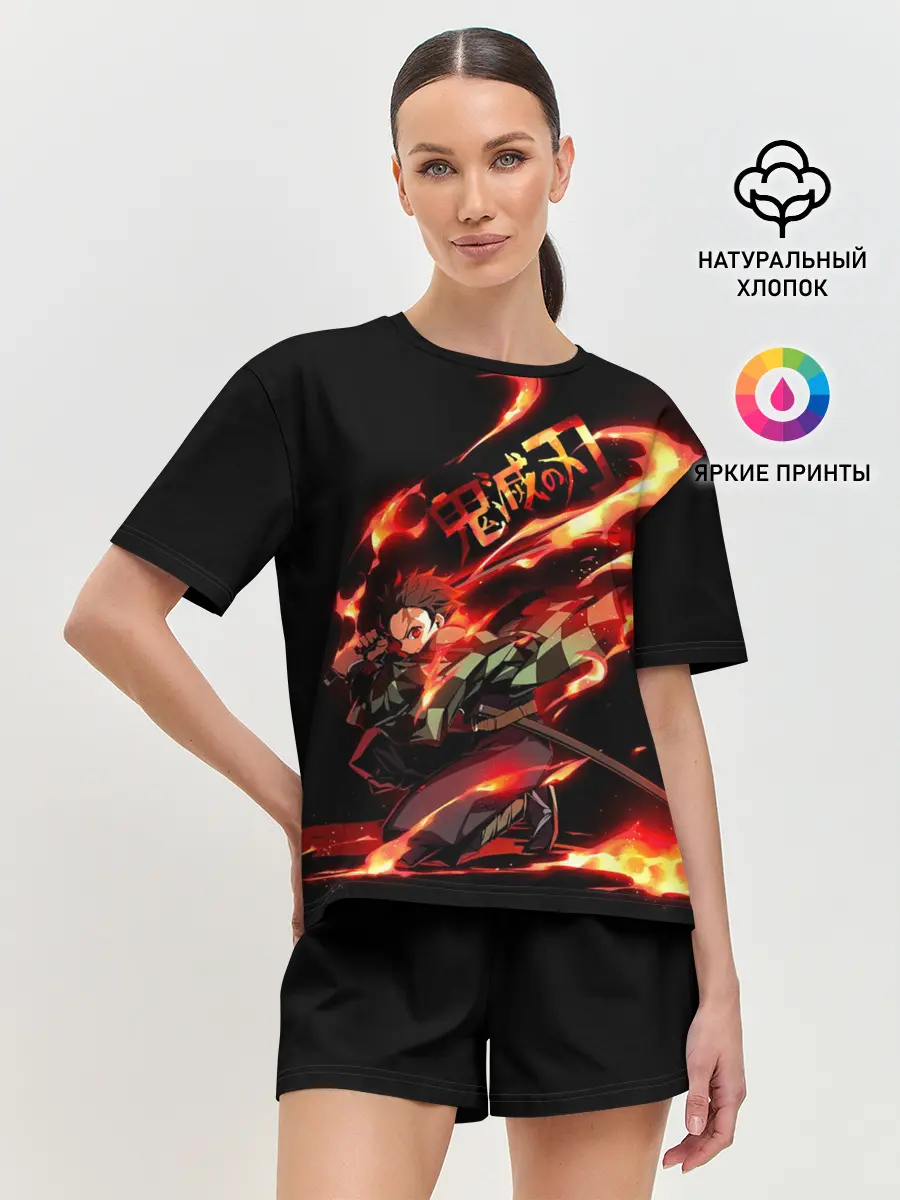 Женская пижама с шортами / Клинок, рассекающий демонов