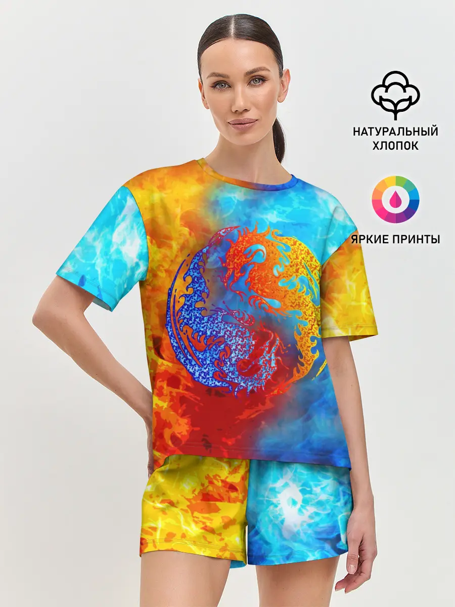 Женская пижама с шортами / Битва огней x Драконы