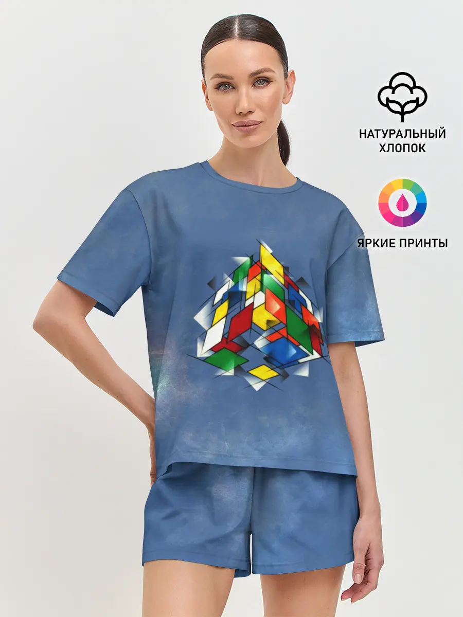 Женская пижама с шортами / Кубик Рубика