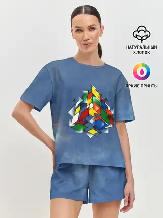 Женская пижама с шортами / Кубик Рубика