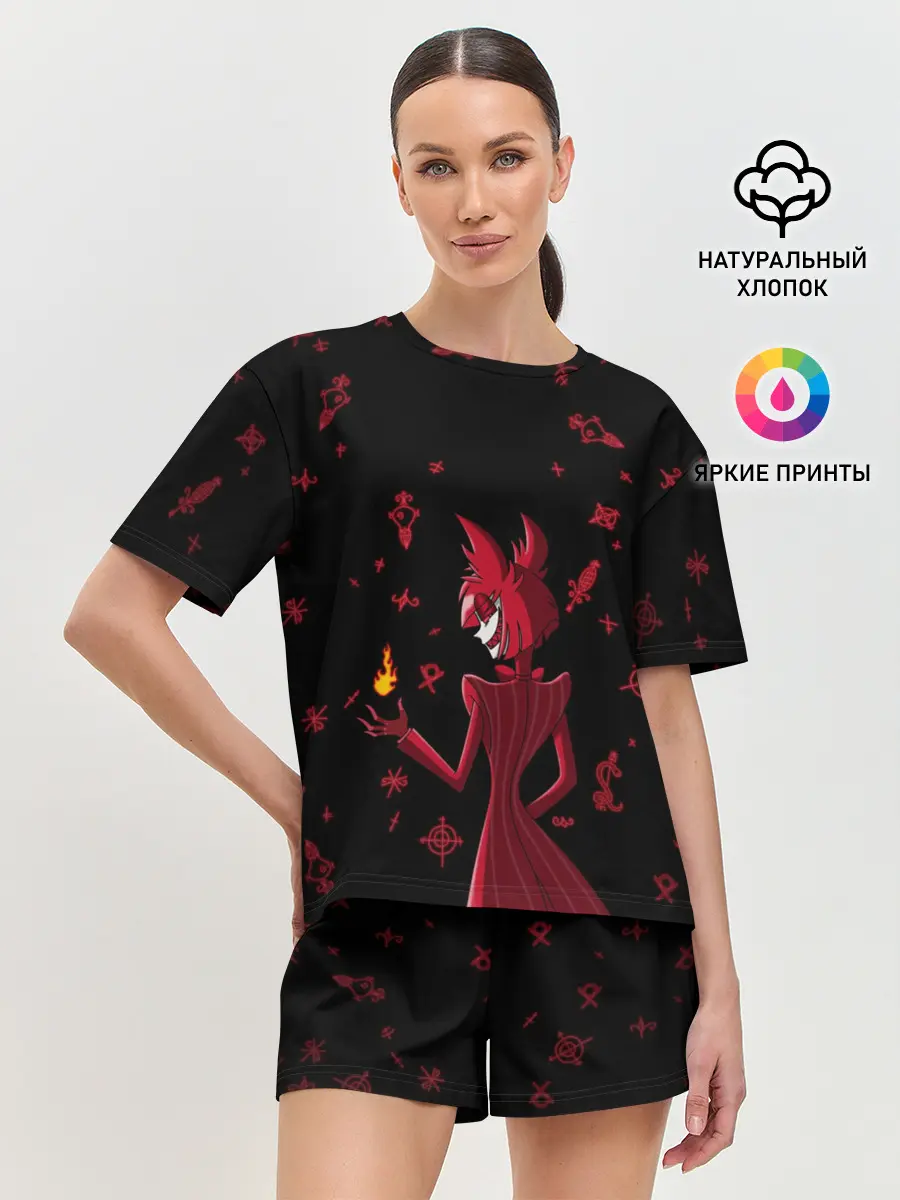 Женская пижама с шортами / Аластор Отель Хазбин