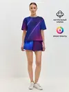 Женская пижама с шортами / фиолетово 3d волны 2020