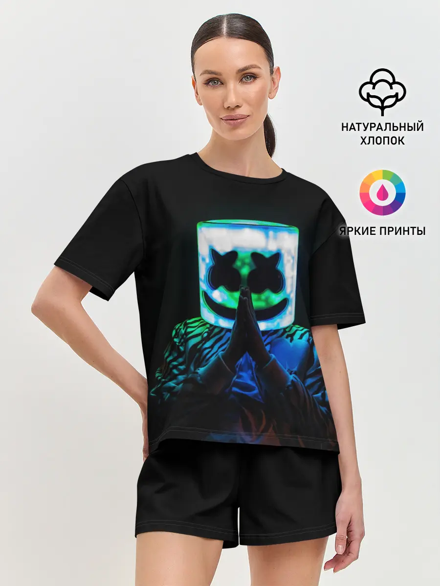 Женская пижама с шортами / Marshmello