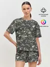 Женская пижама с шортами / Пиксельный камуфляж