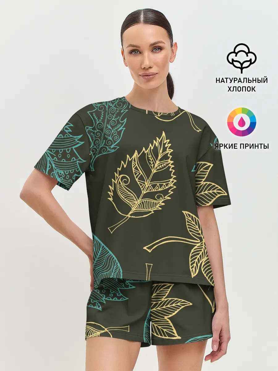 Женская пижама с шортами / Осенний мотив
