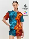 Женская пижама с шортами / Огонь и вода