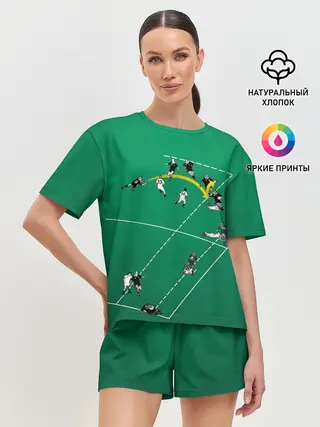 Женская пижама с шортами / Игра в регби