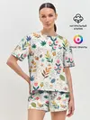 Женская пижама с шортами / Цветочный орнамент