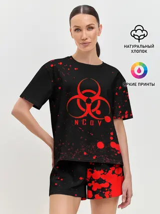 Женская пижама с шортами / nCoV | Коронавирус