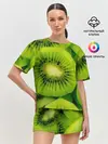 Женская пижама с шортами / Зеленый киви