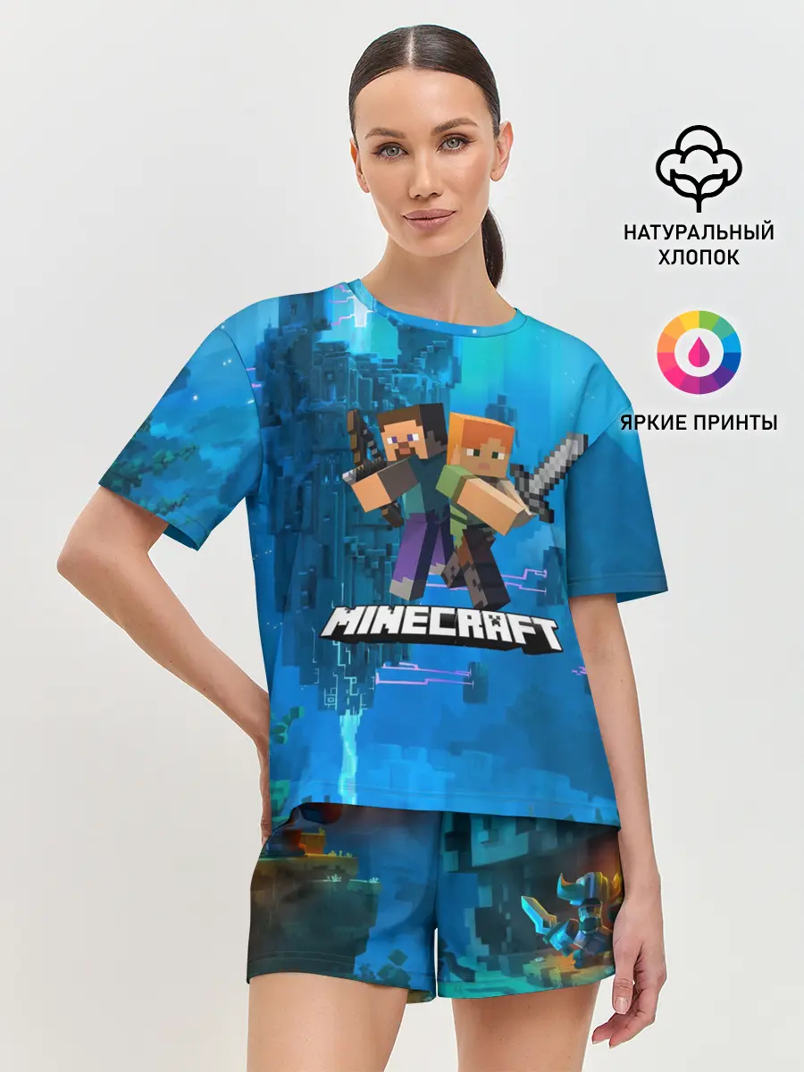Женская пижама с шортами / Minecraft / Майнкрафт