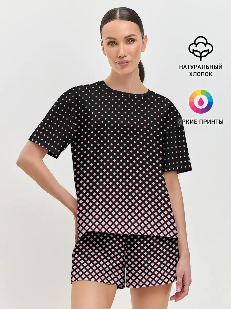 Женская пижама с шортами / Ромбы