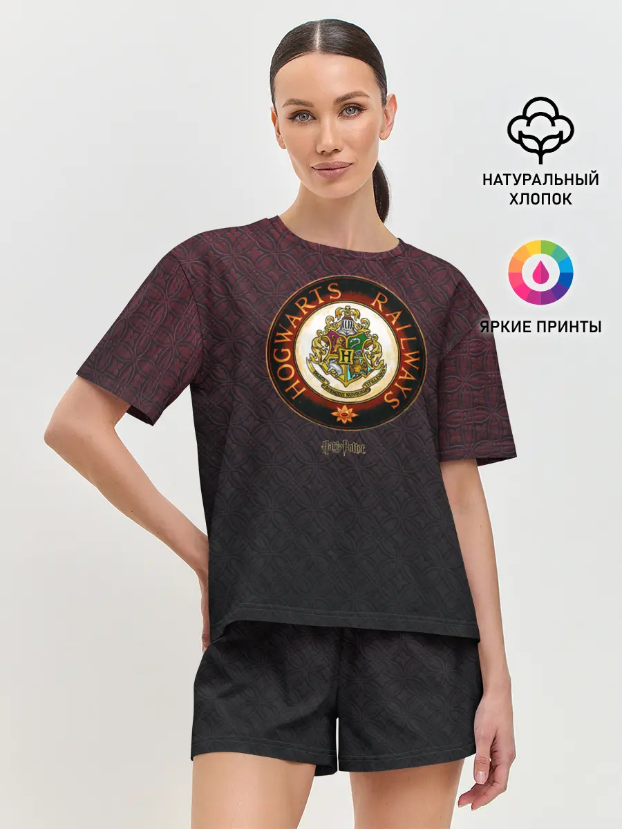 Женская пижама с шортами / Coat of Hogwarts