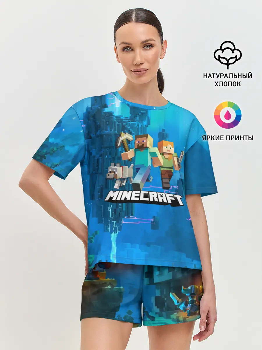 Женская пижама с шортами / Minecraft / Майнкрафт