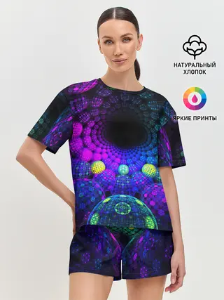 Женская пижама с шортами / PSY NEON