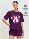 Женская пижама с шортами / Единорог