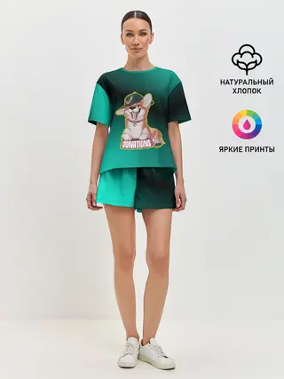 Женская пижама с шортами / корги