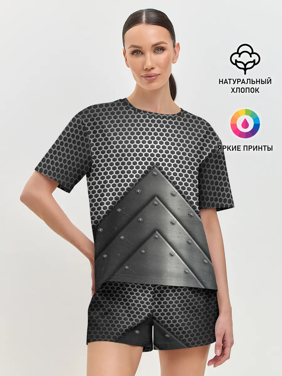 Женская пижама с шортами / Броня металлическая