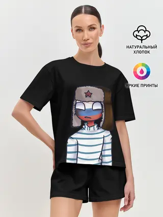 Женская пижама с шортами / CountryHumans - Россия