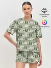 Женская пижама с шортами / Денежная тема