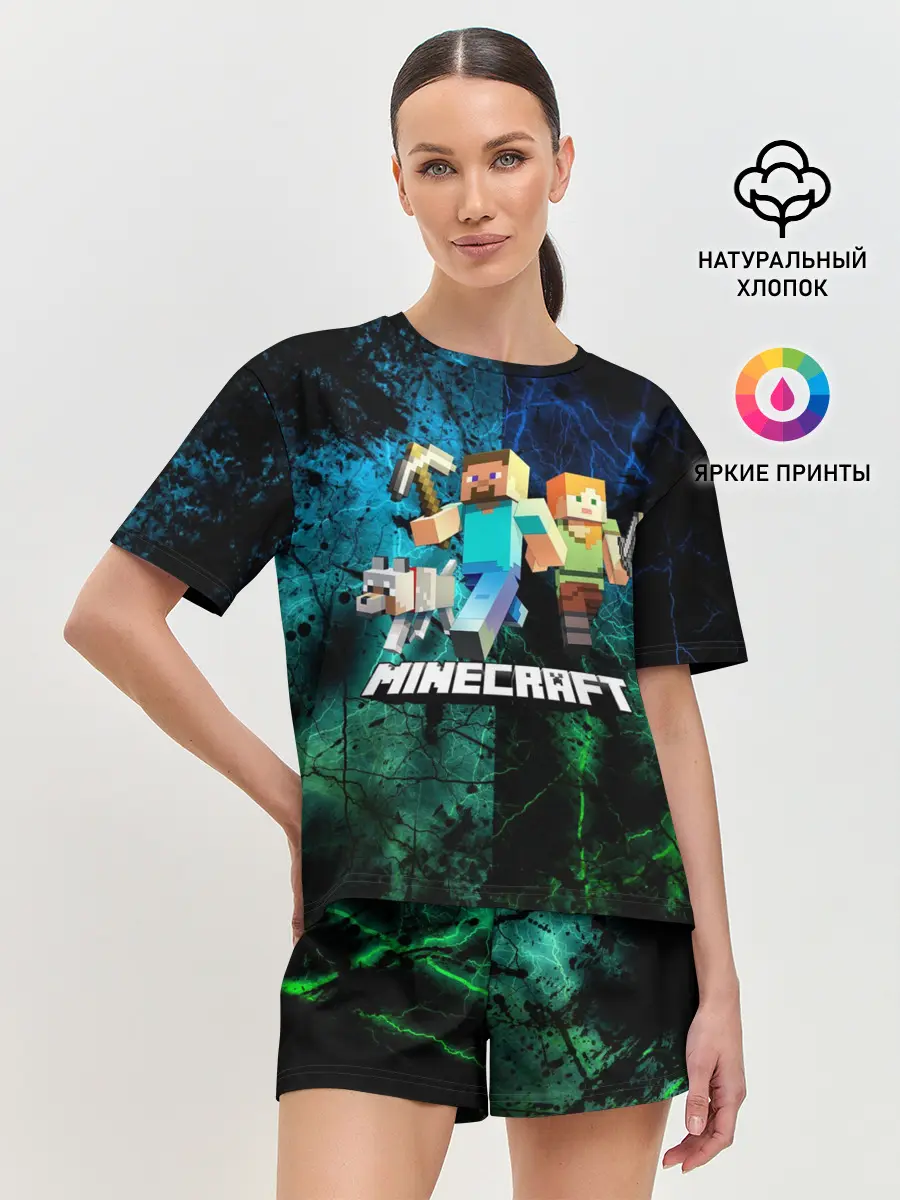 Женская пижама с шортами / Minecraft / Майнкрафт