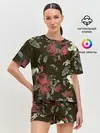 Женская пижама с шортами / Букет роз