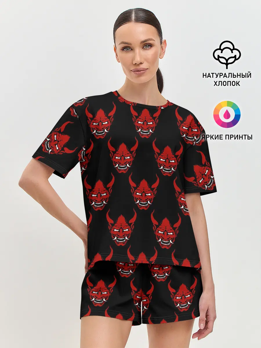 Женская пижама с шортами / Маски Они