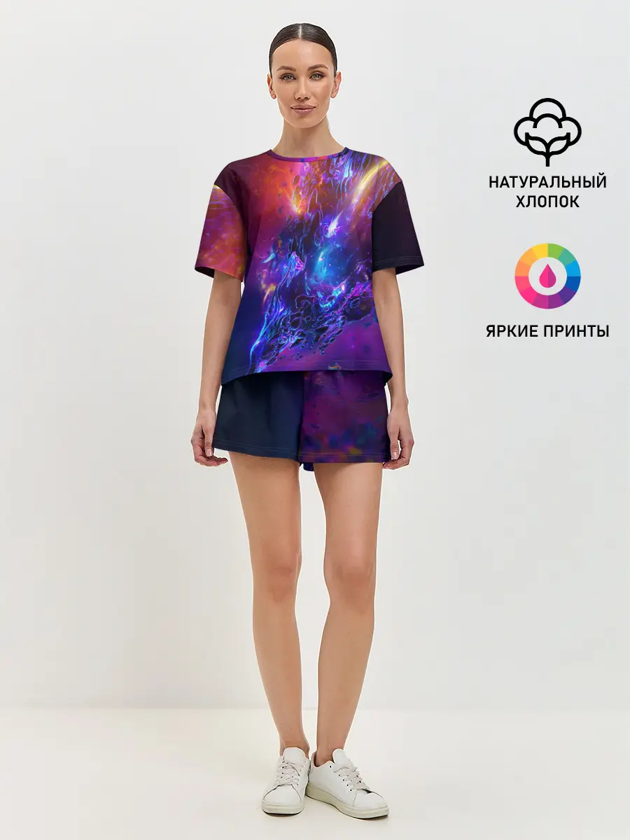 Женская пижама с шортами / Universe Neon