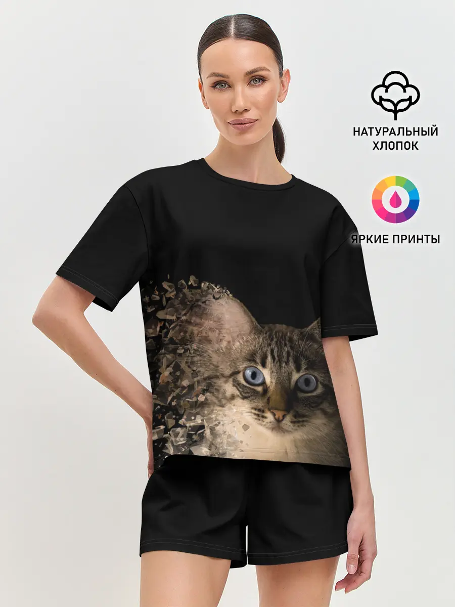 Женская пижама с шортами / Disintegrating Cat