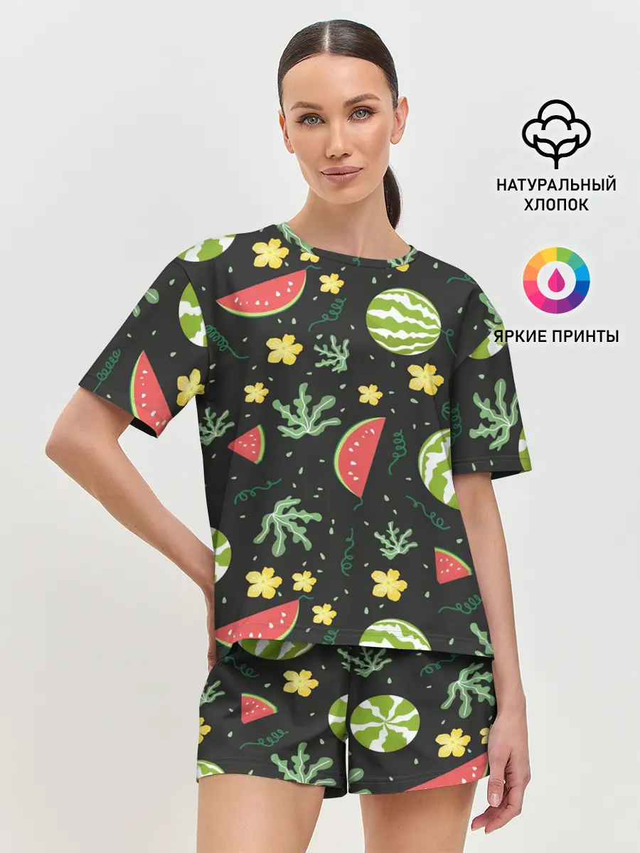 Женская пижама с шортами / Арбузики