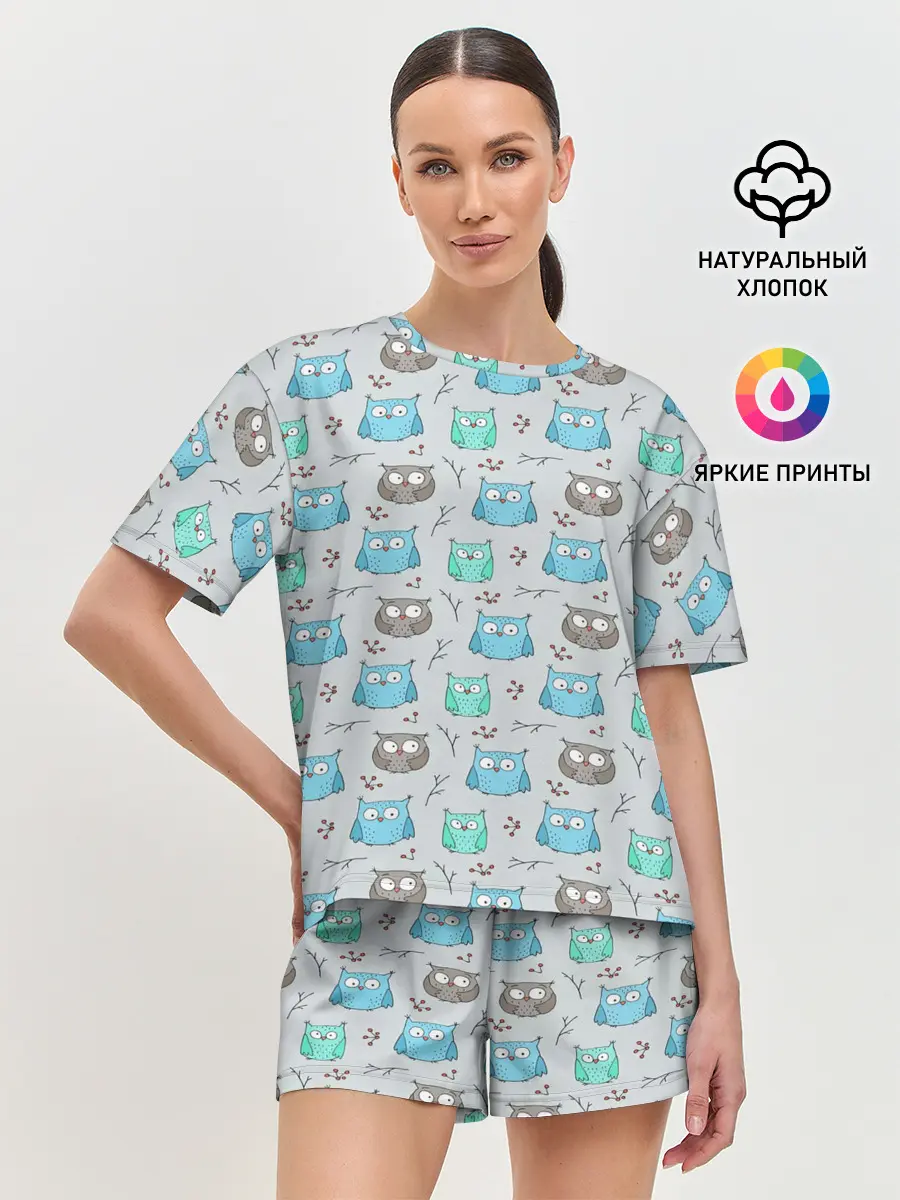 Женская пижама с шортами / Совята