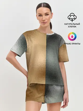 Женская пижама с шортами / Золото и Серебро