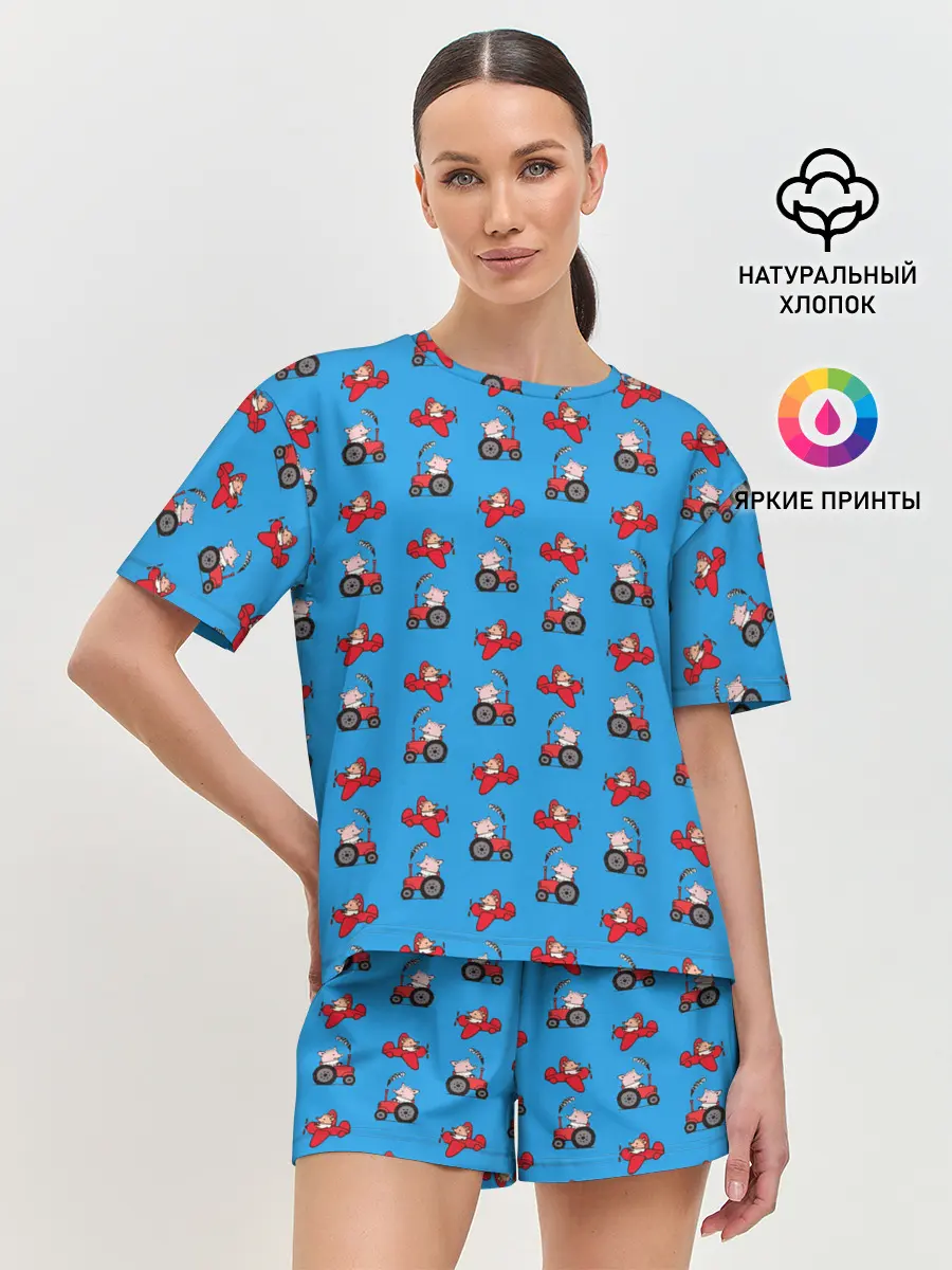Женская пижама с шортами / Поросенок Пётр