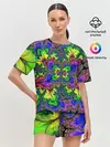 Женская пижама с шортами / НЕОНОВЫЙ ЦВЕТОК