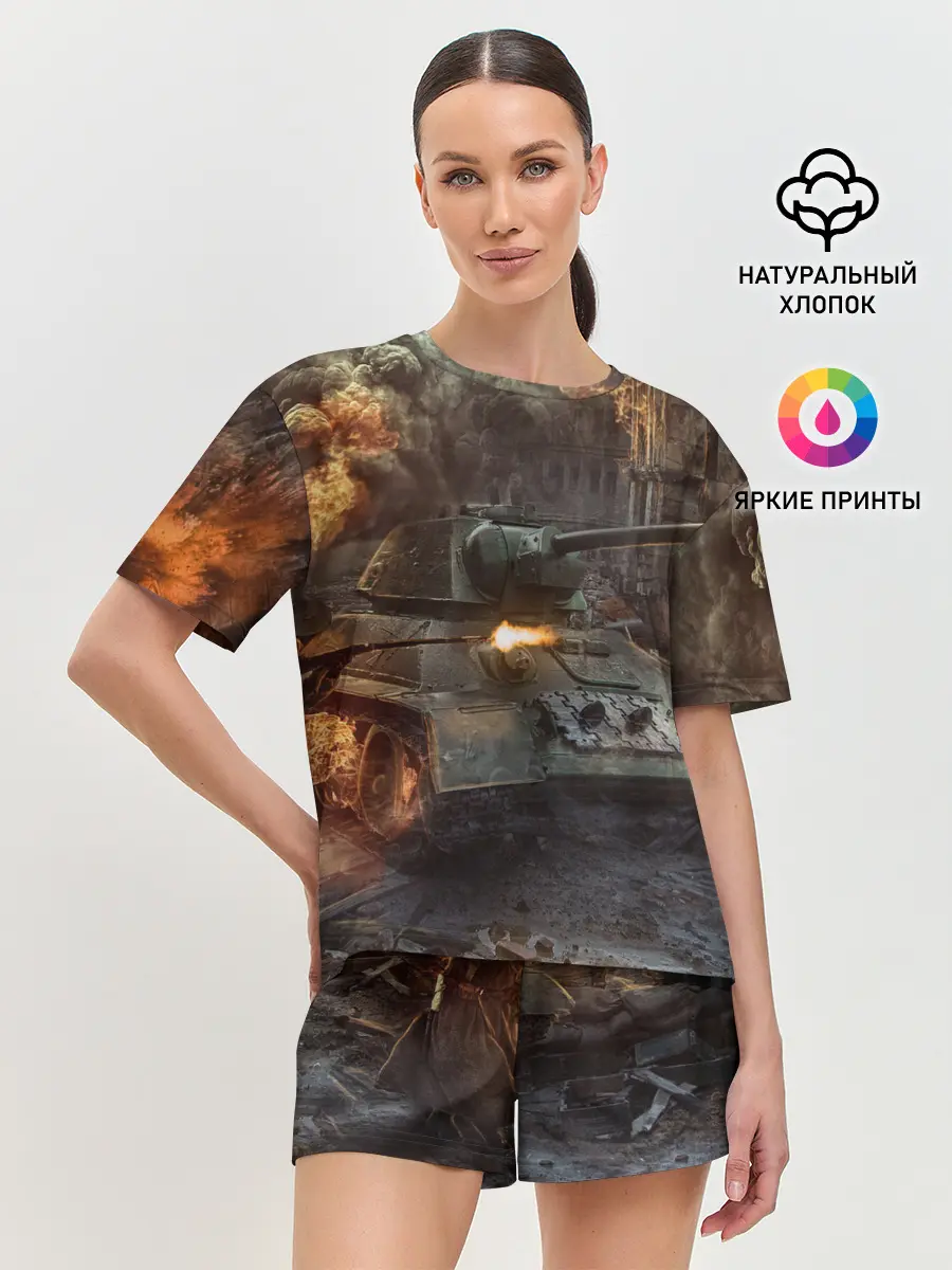 Женская пижама с шортами / Танки