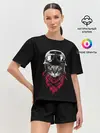 Женская пижама с шортами / КОТИК В ШЛЕМЕ