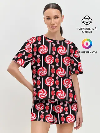 Женская пижама с шортами / Леденцы