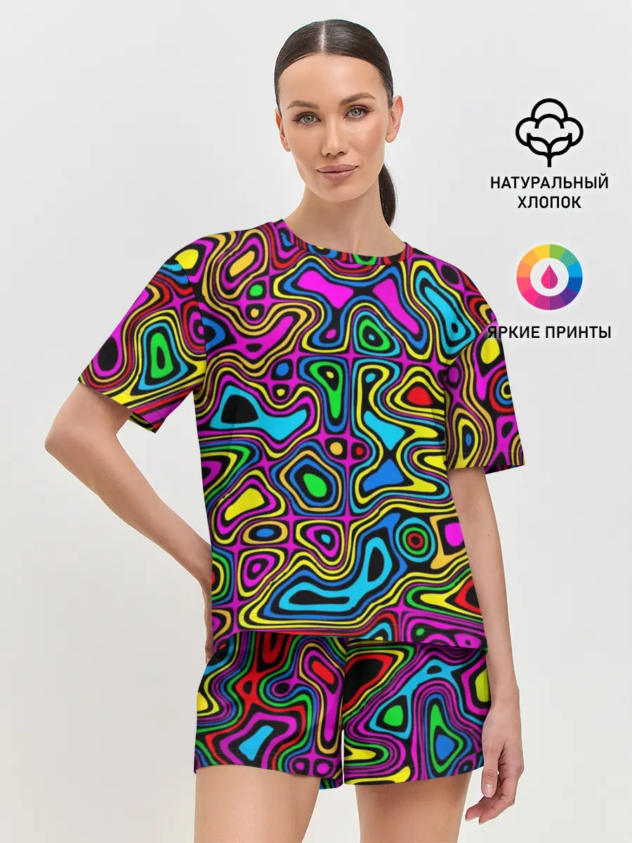 Женская пижама с шортами / Психоделика