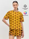 Женская пижама с шортами / Синие соты
