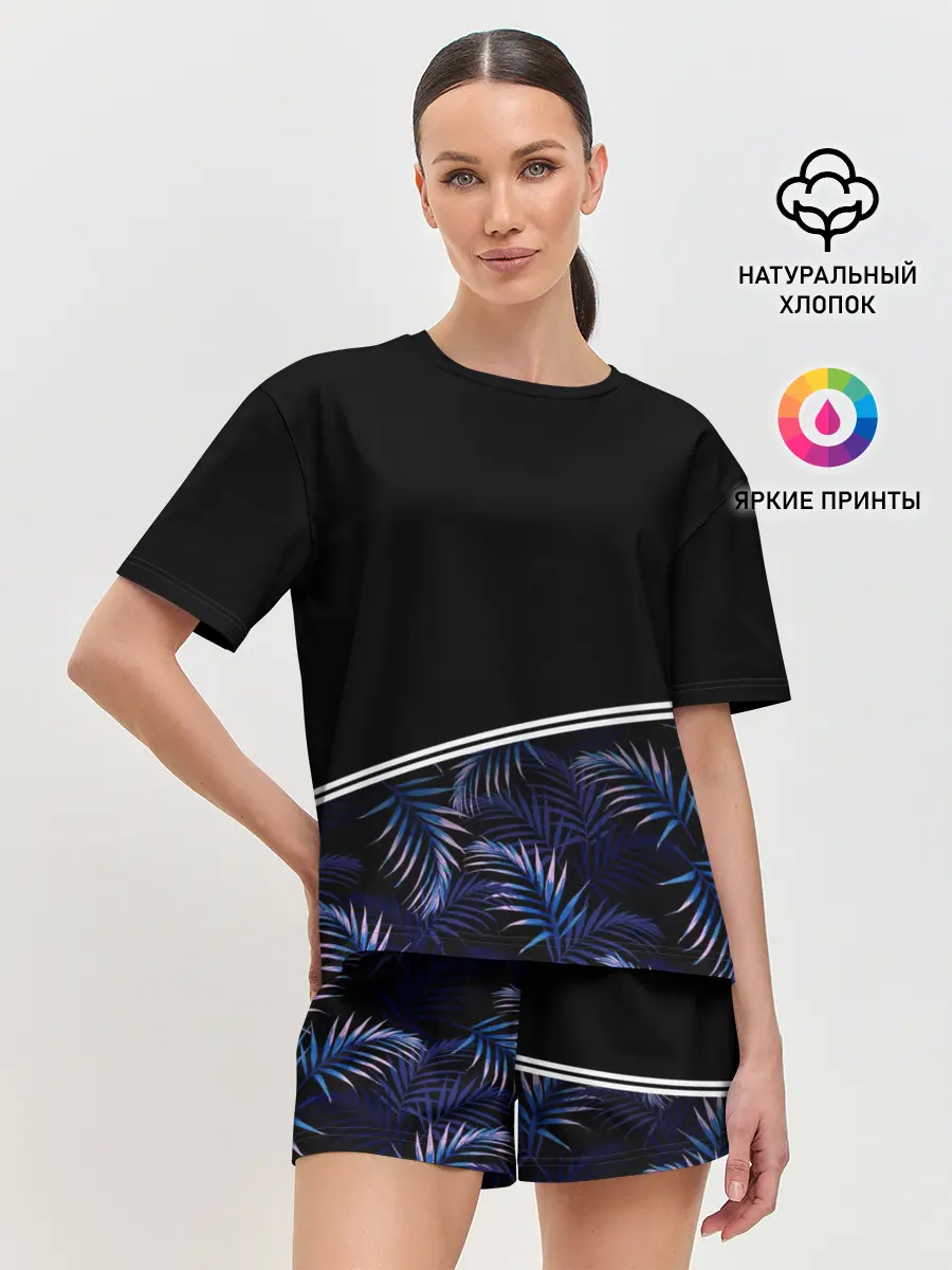 Женская пижама с шортами / Тропические