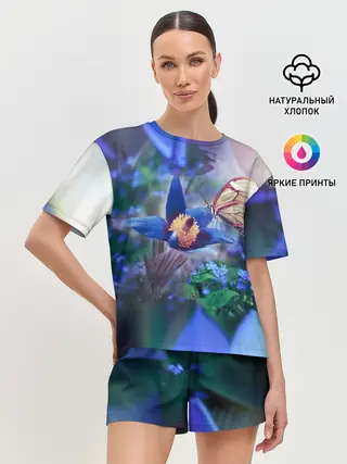 Женская пижама с шортами / Бабочка
