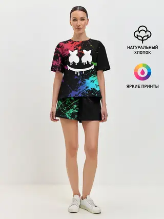 Женская пижама с шортами / Marshmello