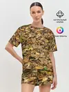 Женская пижама с шортами / Листья
