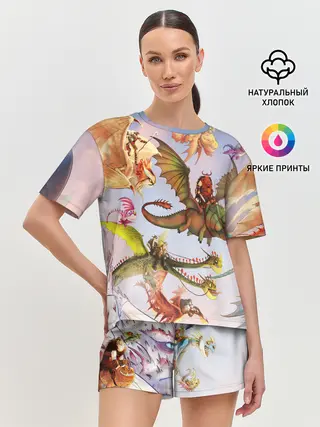 Женская пижама с шортами / Как приручить дракона